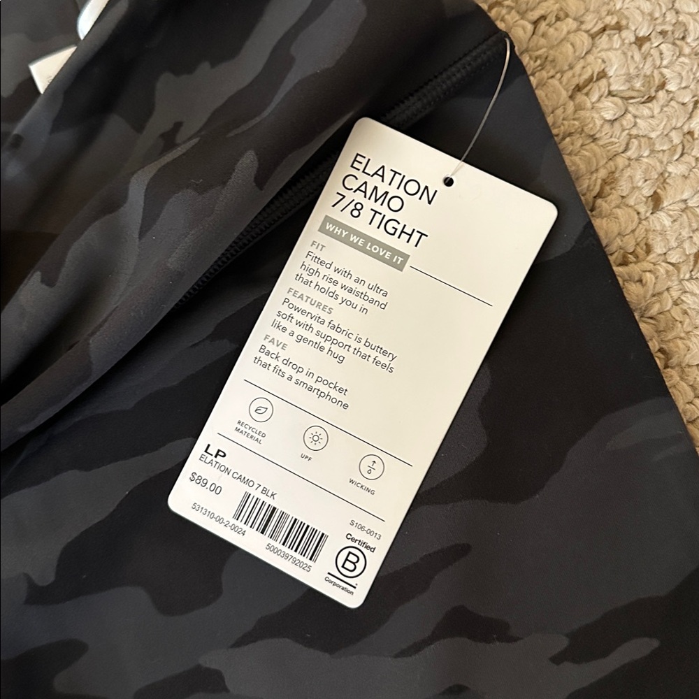 💵 NWT | ATHLETA Elation Camo 7/8 Tight - LP - Picture 8 of 9